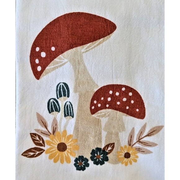 Ritz Wild Mushroom Cluster Kitchen Towels 2pc Fall Floral Leaves Cotton Gift NEW - Picture 3 of 4